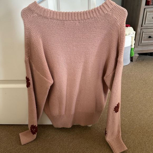 Madewell Pink Sweater with Floral Accents - Picture 3 of 3